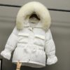 Slim Jackets Large Natural Raccoon Fur Hooded Coat - Image 3