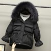 Slim Jackets Large Natural Raccoon Fur Hooded Coat - Image 2