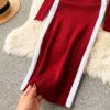 Stand Collar Long Sleeve Jumper Bodycon Sweater Dresses - Image 17