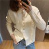 Sweaters V-Neck Buttons Fashionable Korean Knitwears - Image 2