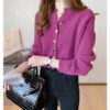 Sweaters V-Neck Buttons Fashionable Korean Knitwears - Image 6