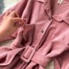 Turn-Down Collar Long Sleeve Button Solid Office Dress Outwear - Image 27