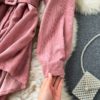 Turn-Down Collar Long Sleeve Button Solid Office Dress Outwear - Image 29