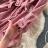 Turn-Down Collar Long Sleeve Button Solid Office Dress Outwear - Image 30