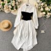 Turn-down Collar Long Sleeve Fashion A-line Dresses - Image 5