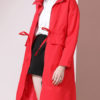 Turndown Collar Pockets Casual Woolen Trench Coat
