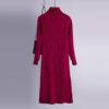 Turtle Neck Knitted Slim Long Sleeve Split Sweater Dresses - Image 3