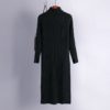 Turtle Neck Knitted Slim Long Sleeve Split Sweater Dresses - Image 4