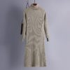 Turtle Neck Knitted Slim Long Sleeve Split Sweater Dresses - Image 7