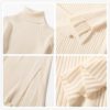 Turtle Neck Knitted Slim Long Sleeve Split Sweater Dresses - Image 9