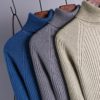 Turtle Neck Knitted Slim Long Sleeve Split Sweater Dresses - Image 10