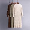 Turtleneck Knitted Long Sleeve Street Wear Sweater Dress - Image 2