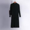Turtleneck Knitted Long Sleeve Street Wear Sweater Dress - Image 3