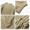 Turtleneck Knitted Long Sleeve Street Wear Sweater Dress - Image 6