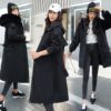 Warm Fleece Hooded Coats Long Large Fur Collar Jackets - Image 3