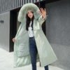 Warm Fleece Hooded Coats Long Large Fur Collar Jackets - Image 6