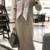 Batwing Long Sleeve Basic Casual Straight Dress - Image 3
