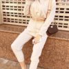Batwing Sleeve Hooded Cropped Tops Calf Length Sport Casual Pants - Image 2