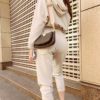 Batwing Sleeve Hooded Cropped Tops Calf Length Sport Casual Pants - Image 3