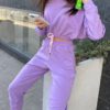 Batwing Sleeve Hooded Cropped Tops Calf Length Sport Casual Pants - Image 8