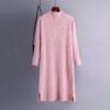 Casual Long Sleeve Jumper Warm Split Sweater Dresses