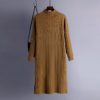 Casual Long Sleeve Jumper Warm Split Sweater Dresses - Image 4