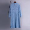 Casual Long Sleeve Jumper Warm Split Sweater Dresses - Image 5