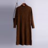 Casual Long Sleeve Jumper Warm Split Sweater Dresses - Image 6