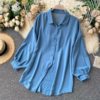 Casual Puff Sleeve Elegant Office Tops Street Wear Blouse - Image 9