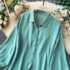 Casual Puff Sleeve Elegant Office Tops Street Wear Blouse - Image 13