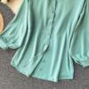 Casual Puff Sleeve Elegant Office Tops Street Wear Blouse - Image 14