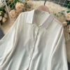 Casual Puff Sleeve Elegant Office Tops Street Wear Blouse - Image 15