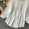 Casual Puff Sleeve Elegant Office Tops Street Wear Blouse - Image 16