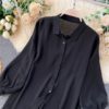 Casual Puff Sleeve Elegant Office Tops Street Wear Blouse - Image 17