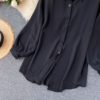 Casual Puff Sleeve Elegant Office Tops Street Wear Blouse - Image 18