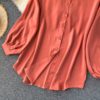 Casual Puff Sleeve Elegant Office Tops Street Wear Blouse - Image 20