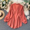 Casual Puff Sleeve Elegant Office Tops Street Wear Blouse - Image 22