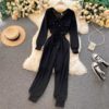 Casual V Neck Long Sleeve Rompers Street Wear Harem Jumpsuits - Image 4