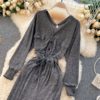 Casual V Neck Long Sleeve Rompers Street Wear Harem Jumpsuits - Image 9