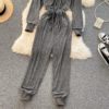 Casual V Neck Long Sleeve Rompers Street Wear Harem Jumpsuits - Image 11