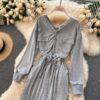 Casual V Neck Long Sleeve Rompers Street Wear Harem Jumpsuits - Image 12