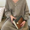 Chic V Neck Knitted Sweater Dress - Image 7