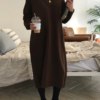 Chic V Neck Knitted Sweater Dress