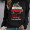 Christmas Cartoon Gift Car Print Long Sleeve T-shirt - Image 2