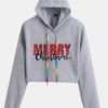 Christmas Letters Print Long Sleeve Casual Hoodie - Image 4