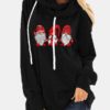 Christmas Print Drawstring Long Sleeve Casual Hoodie - Image 3