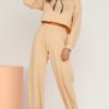 Cropped Hoodies With Elastic Waist Jogger Pants