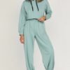 Cropped Hoodies With Elastic Waist Jogger Pants - Image 12