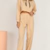 Cropped Hoodies With Elastic Waist Jogger Pants - Image 2