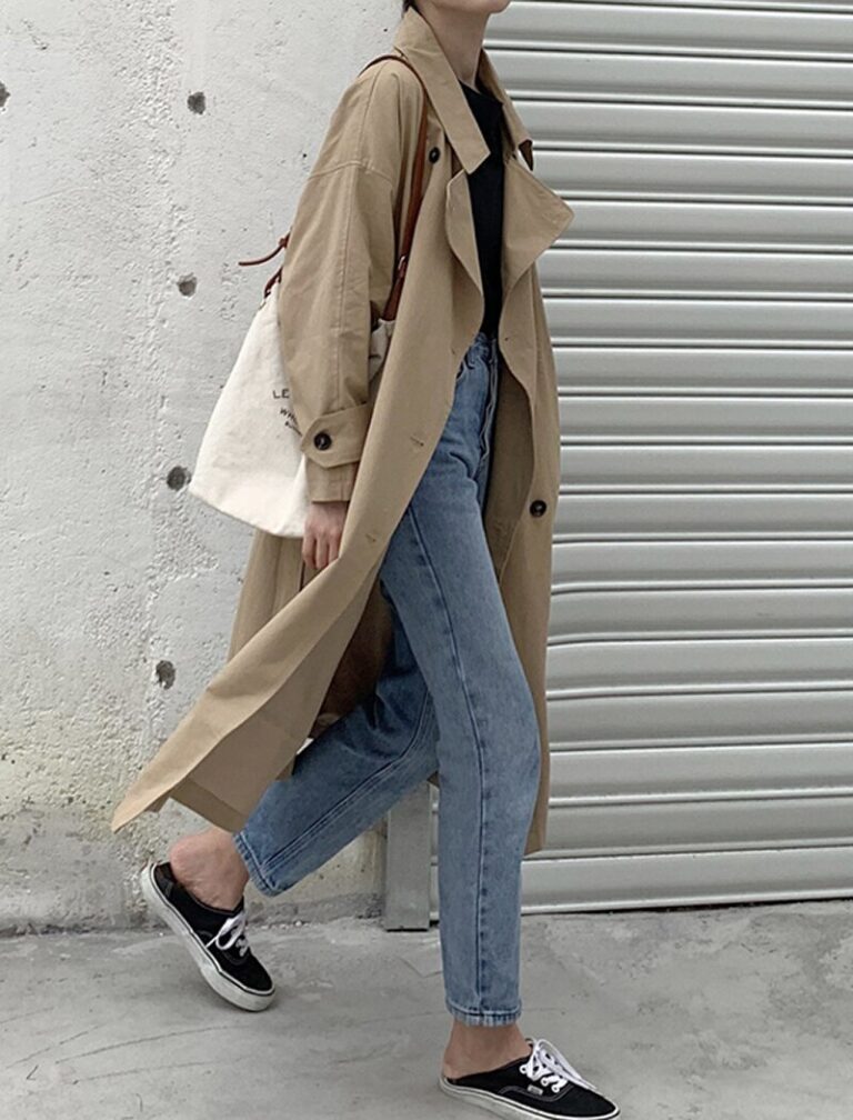 Double Breasted Elegant Office Coat With Belt - Image 2